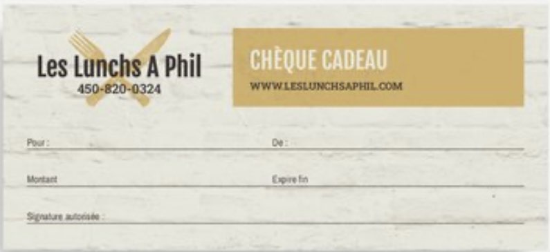 Carte-Cadeau Les Lunchs À Phil