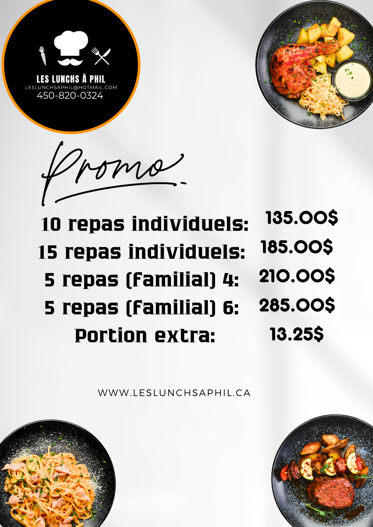 PROMO MENU DE LA SEMAINE SEULEMENT !!